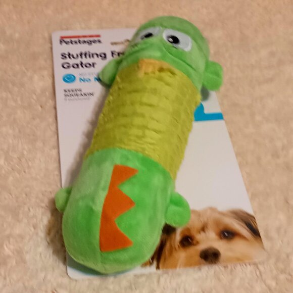 NWT ~ Petstages Stuffing-Free Big Squeak Gator Plush Dog Toy, Medium - Picture 4 of 8